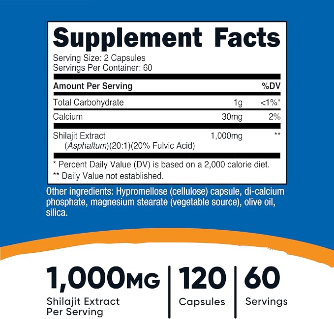 Shilajit 1000 mg 120 caps Nutricost - Image 2