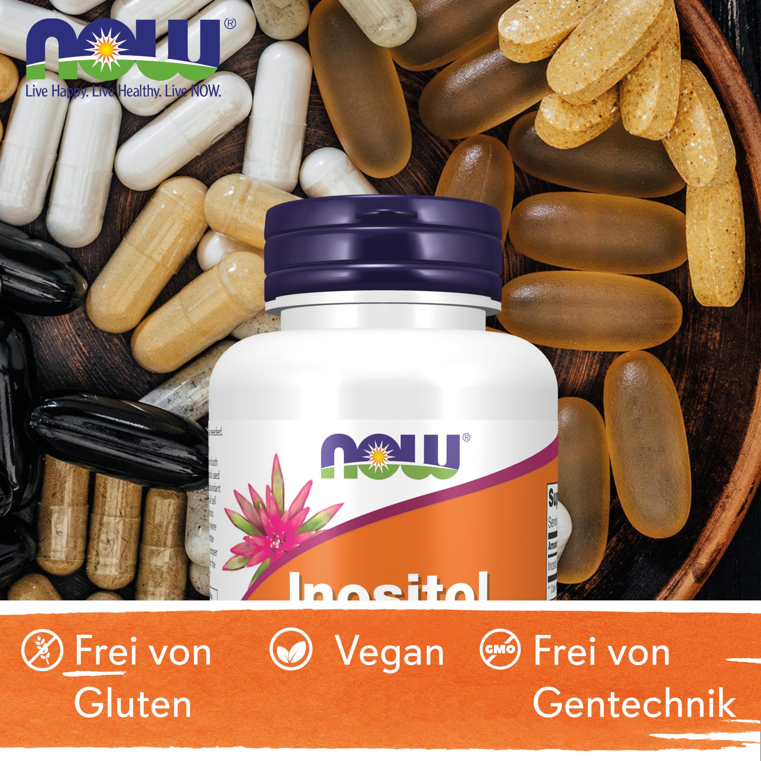 Inositol 500 mg 100 caps NOW Foods - Image 4