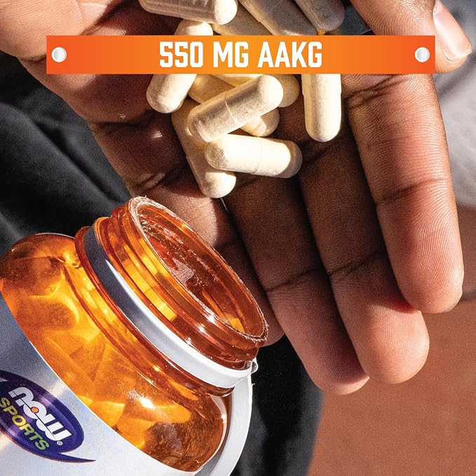 AAKG 2200 mg 180 capsules NOW Foods - Image 5