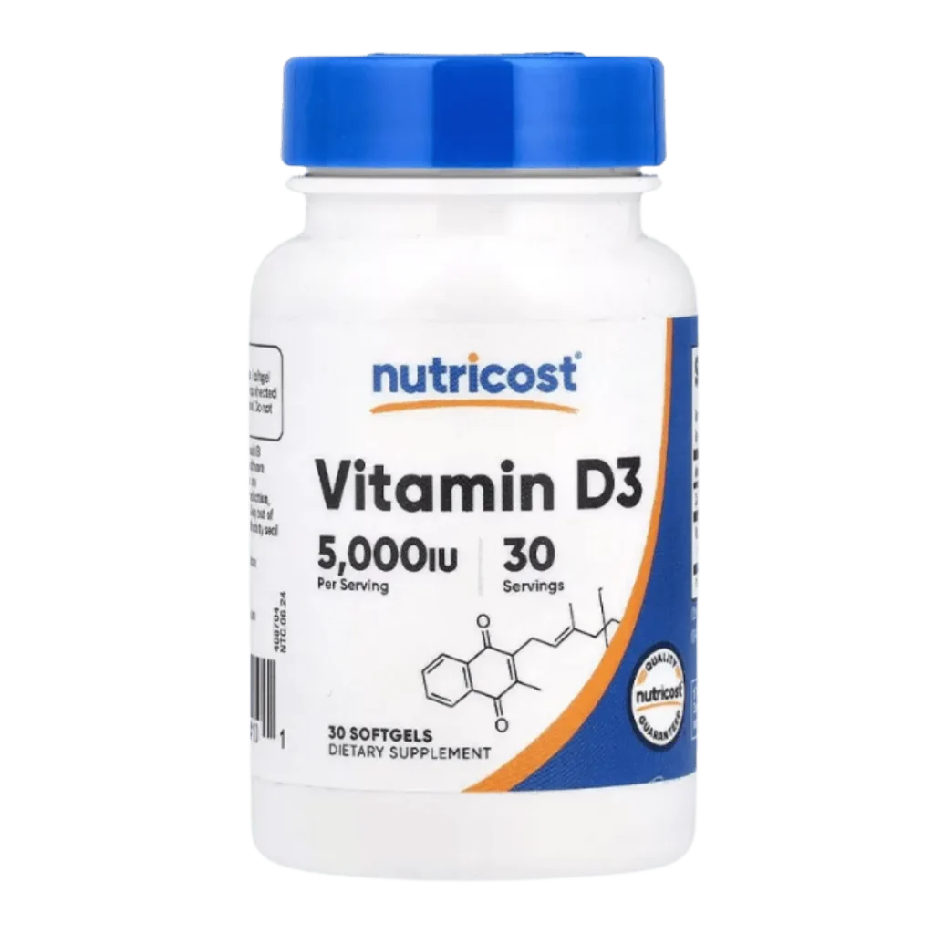 Vitamin D3 5000 IU 30 softgels Nutricost