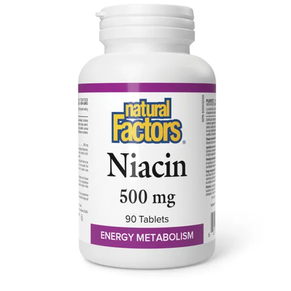 Niacin Vitamin B3 500mg 90tabs Natural Factors