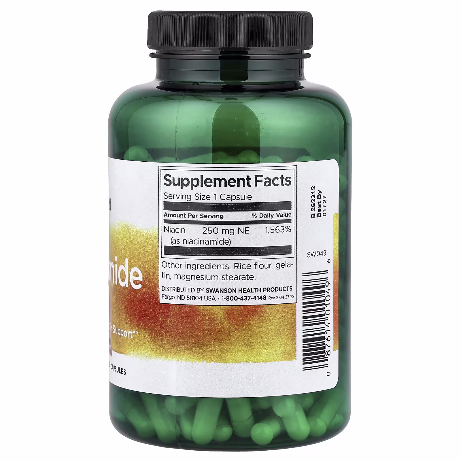 Niacinamide 500mg 250caps Swanson - Image 2