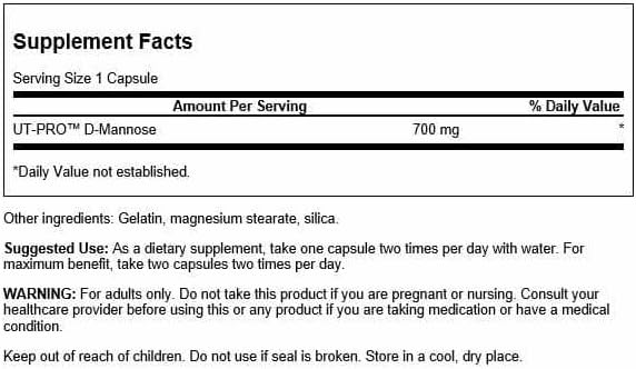 D-Mannose 700mg 60caps Swanson - Image 2
