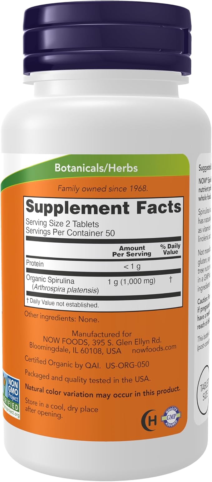 Spirulina 500 mg 100 tableta NOW Foods - Image 2