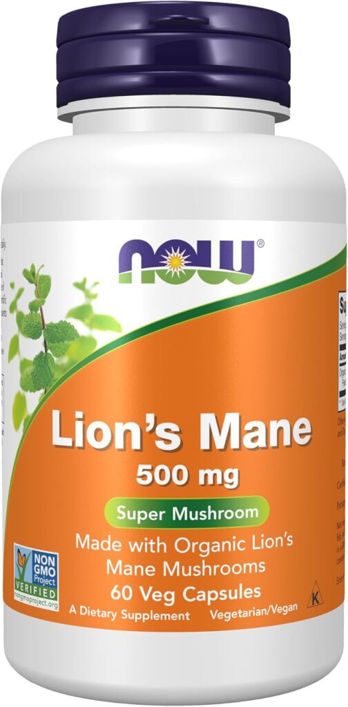 Lion’s Mane Mushroom 500 mg 60 kapsula NOW Foods